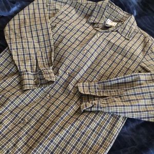 Preppy Boys Green Blue Button Down Sz‎ 14-16 L